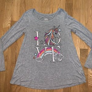 3/$12 💜 Justice long sleeve LOVE unicorn rainbow